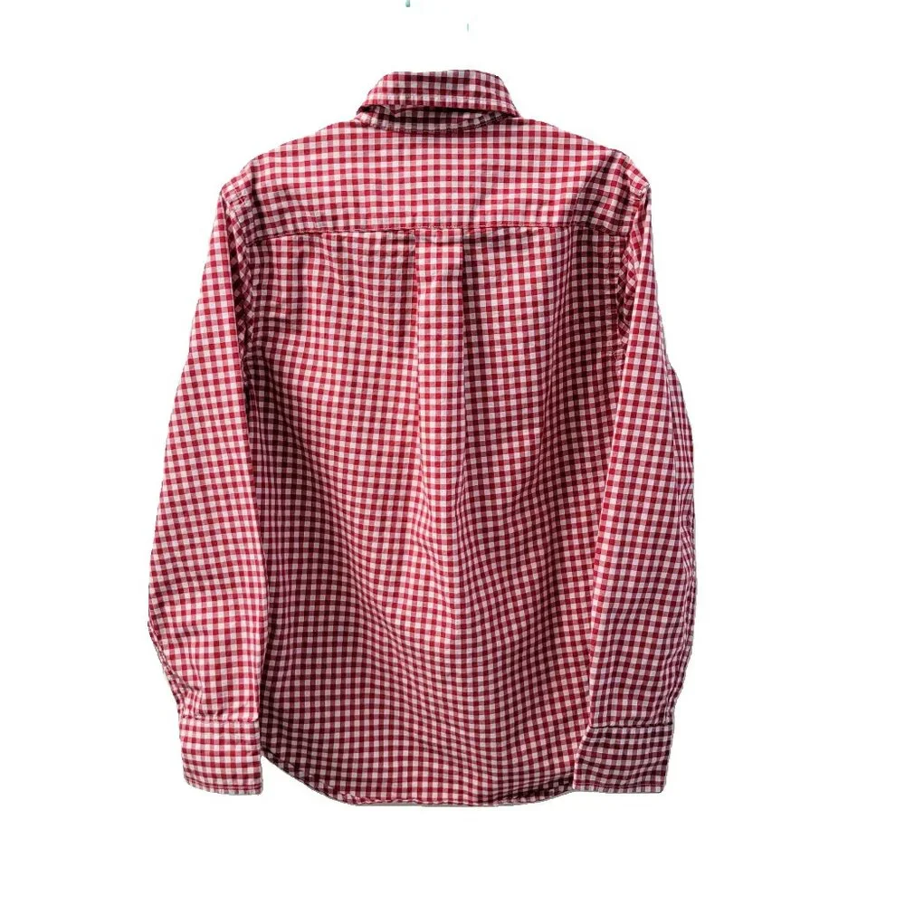 Ralph Lauren Gingham Shirt Red White Long Sleeve Button Down Collar Size Small 8